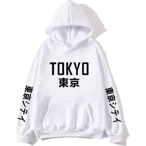 Fashion Japanese Streetwear Tokyo Bay Printed hoodie Sweatshirt Japan Style Hip Hop Streetwear Pullover Men Casual Tracksuit