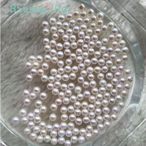High-grade Non-porous Natural Pearl Bare Stone Loose Beads White Round 8mm Pearl Handmade DIY Jewelry Storage Box Decoration