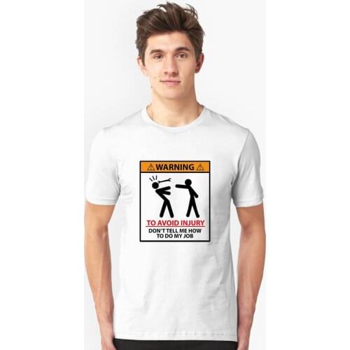 Warning To Avoid Injury Mens Funny Builder Mechanic Engineer T Shirt Dad Gift Summer Personality Fashion Men T-Shirt Clothes
