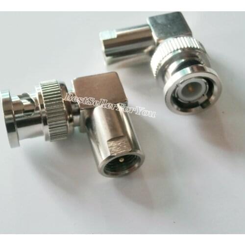 1Pcs FME Plug Male To Connector BNC Male 90 Degree RF Connector Right Angle M/M Adapter