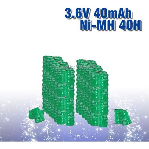 10-100pcs NEW 3.6v 40mah NI-MH Solar power button rechargeable battery charging battery batteries welding feet leg