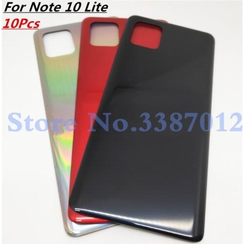 10Pcs Back Cover 6.7" For Samsung Galaxy Note 10 Lite N770F/DS N770F/DSM Phone Panel Housing Frame Case Rear Battery Door + Logo