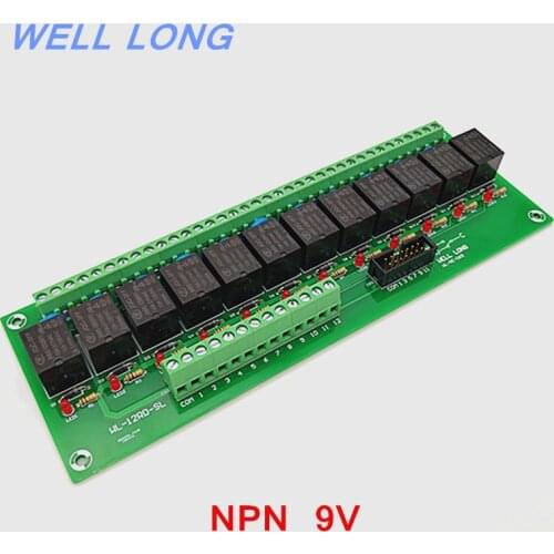 12 Channel NPN Type 9V 15A Power Relay Interface Module,HF JQC-3FF-9V-1ZS Relay