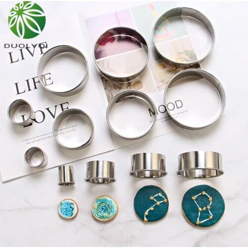 Duolvqi 12pcs/Lot Round Circle Cake Cookie Dessert Making Molds Stainless Steel Mousse Cake Ring DIY Pastry Fondant Baking Tool