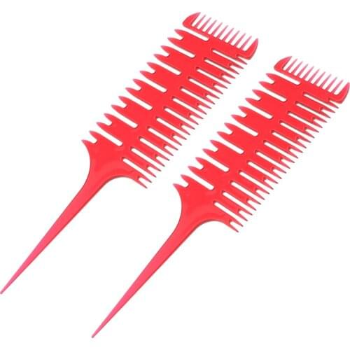 2 Pcs Professional 3-Way Hair Combs Weaving & Sectioning Foiling Tools for Women Hair Styling