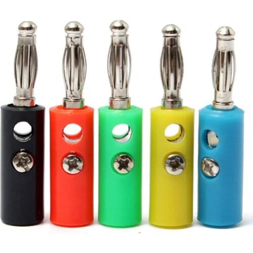 4cm Nickel Plated Banana Jack Plug For Binding Post Speaker Meter Test 5 Color Electrical Supplies