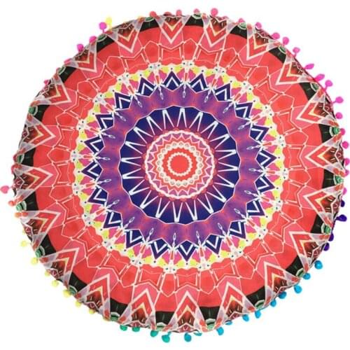 43*43CM Colorful Round Indian Mandala Floor Printed Pillows Cushions Pillows Case Textile Bohemian Pillow