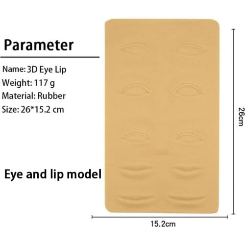 5Pcs 3D Tattoo Model Practice Skin, Silicone Artificial Leather Tattoo Accessories Suitable For Eyebrow Lips And Face Makeup