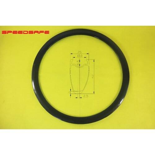 700C Ultra Lite 380g 42mm Asymmetric Clincher Disc Road Bicycle Carbon Rim 20H 24H 28H 32H Tubeless Compatible No Outer Holes