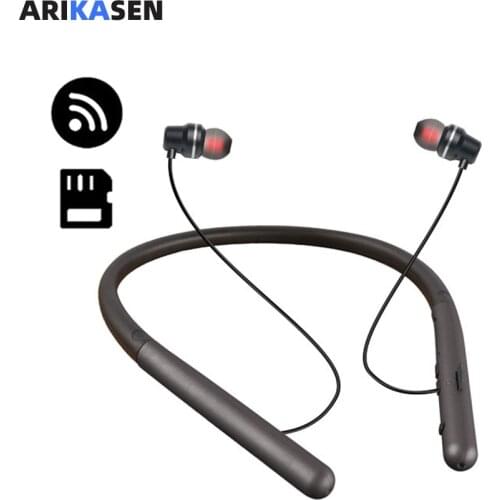 Arikasen MP3 Player earphone sport Wireless earphone neckband Bluetooth earphone Earbuds Headset With Mic For iphone smart phone