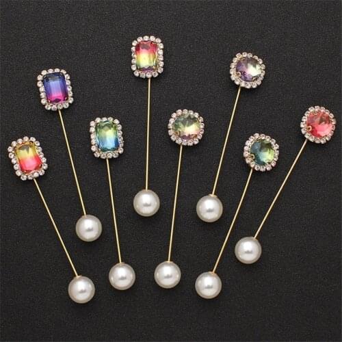 DoreenBeads Gradient Color Imitation Pearl Glass Brooch Woman/Girl Brooch Bowknot Accessories Double Brooches Jewelry 1 Piece