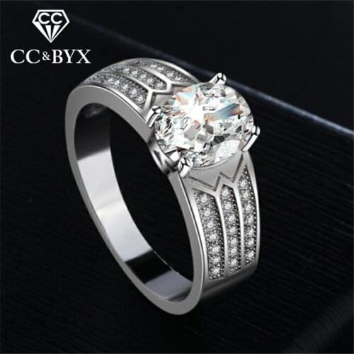CC Vintage Neutral Rings For Women Bridal Wedding Jewelry Engagement Silver Bijoux Femme Mariage White Gold Color Ringen CC717