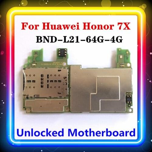 For Huawei Honor 7X Motherboard Android OS Installed EMUI System Good Working Clean Mainboard Logic Board BND-L21-64G-4G