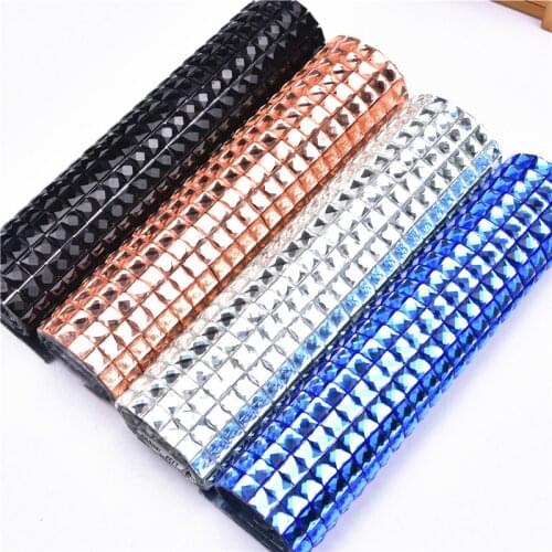 Hotfix/Self Adhesive Rhinestone Sticker 24X40Cm Bling Crystal Diamond Mesh 10Mm Square Colorful Stone Diy Car Cosmetic Sheet