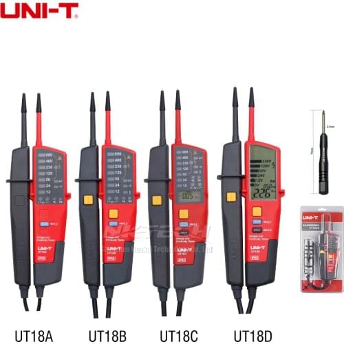 UNI-T UT18D UT18C UT18B UT18A AC DC Voltage Meters Metal Detector Pen Continuity Tester Digital Voltmeter On-Off RCD Test IP65