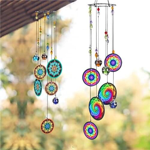 Creative Windchimes Outdoor Decor Rainbow Maker Window Hanging Suncatcher Fengshui Decoration Pendants for Patio Balcony Garden