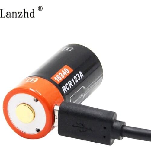 16340 CR123A Rechargeable Li-ion Battery Purple 3.7V batteries For LED Flashlight