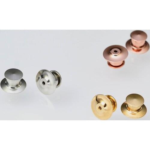 100pcs/set Metal Brooch Pin Back Locking Keepers Secure Locking Clutch Deluxe Pin BacK Badge Pendants for DIY Jewelry