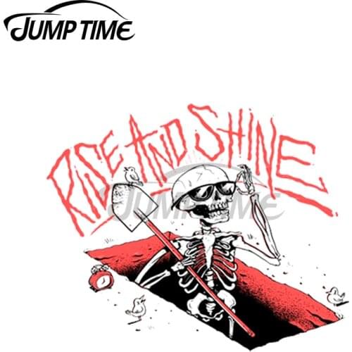 Jump Time 13 x 11.2cm For Skull Goodmourning Fine Decal Motorcycle Car Stickers Funny Graffiti Sticker Waterproof Vinyl Material