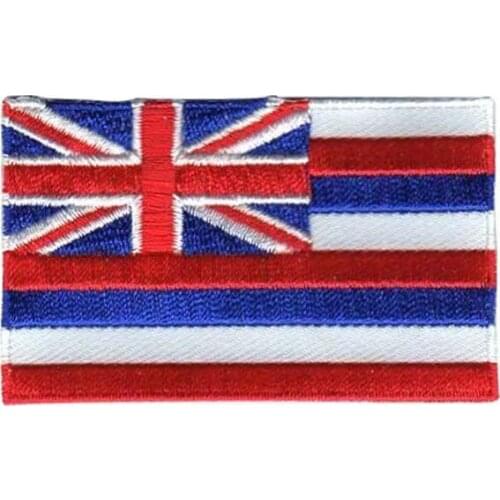 Hawaii Flag Embroidery Patches/Patches For Clothing Made by Twill with Flat Broder and Iron On Backing MOQ50pcs free shipping