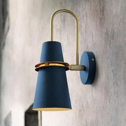 Wall Lamp Macaron Creative luminary Firm Safety Thicken 12cm Iron Base14cm iron lampshade No assembly required e27 free shipping