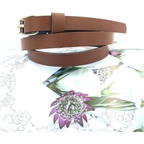 2018 New Lady Belt Fashion Women Lady Girl Thin PU Leather Waist Belt Narrow Wastband Belts Colorful Waistbelt