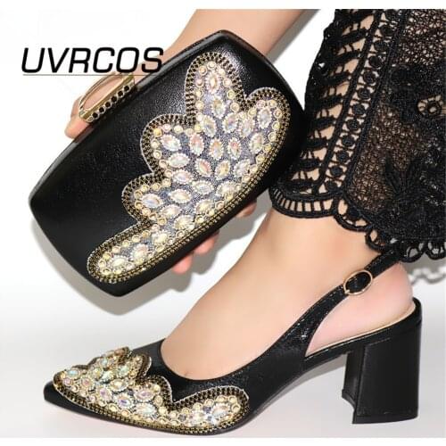 New Nigerian Shoes and Matching Bags Pumps Women Shoes Super High (8cm-up) Italian Shoe and Bags Set for Party In Women Party