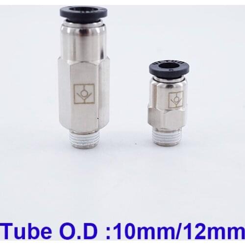 One Way Pneumatic air straight check valve fitting 10mm/12mm SPC/CVPC 1/4 3/8 1/2 BSP One touch hose connector