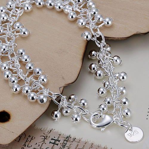 Fine Silver Plated Wholesale Jewelry Bracelets,Hot Sale Factory Price 925 Charms Free Shipping Fashion Purple Bracelet
