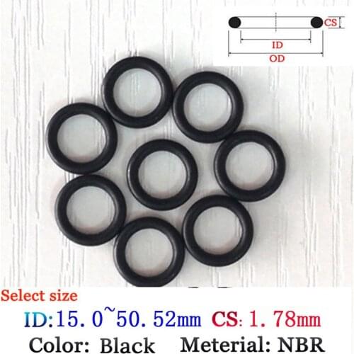 Rubber O-Ring CS1.78mm Fluoro Washer Seals Plastic gasket Silicone ring film oil and water seal gasket NBR material black O-Ring