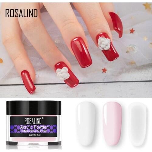 ROSALIND Acrylic Powder 30g For Gel polish nail art decorations Crystal extension Manicure Set with Acrylic water Kit Nail Desig