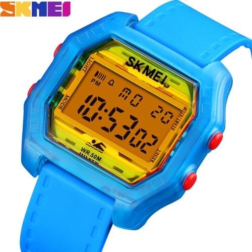 SKMEI Girls Watches Case Transparent Strap Lady Women Digital Wristwatch Shockproof montre femme 1623 relogio feminino