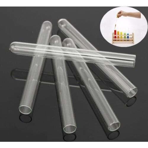 Glass Test Tube Round Bottom with Cork Stopper Borosilicate Chemistry Glass Storage Bottle Glass Test Tube With Lid 2