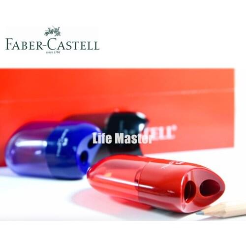 LifeMaster Faber Castell Mini Sleeve Pencil Sharpener 2 pcs/Lot Double Hole with Container For Black Lead/Color Pencils Sketch