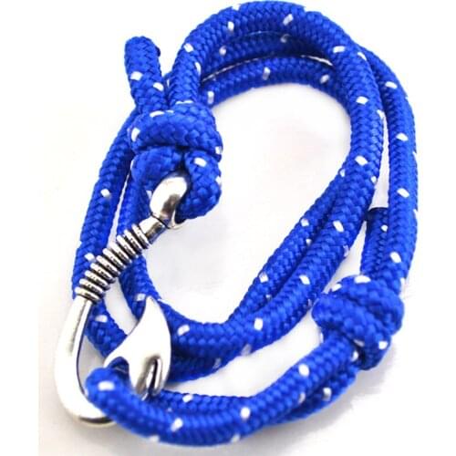 Trendy Women Men Jewelry Blue Rope Chain Hook Design Pendant Non-Mainstream Provide Dropshipping