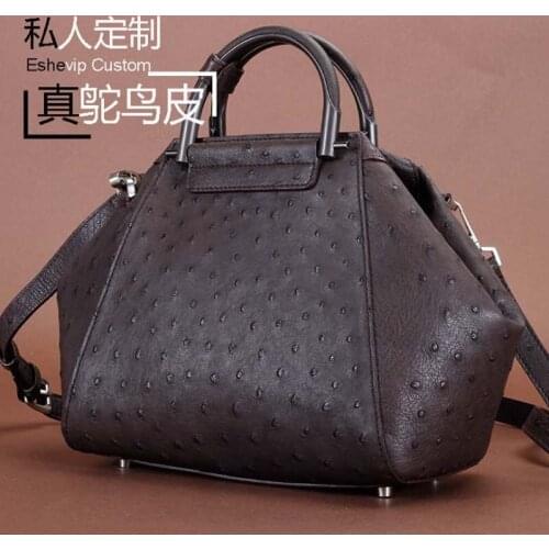 Ourui true Ostrich leather Female bag Genuine leather One shoulder aslant Pandora package Female bag women bag handbag
