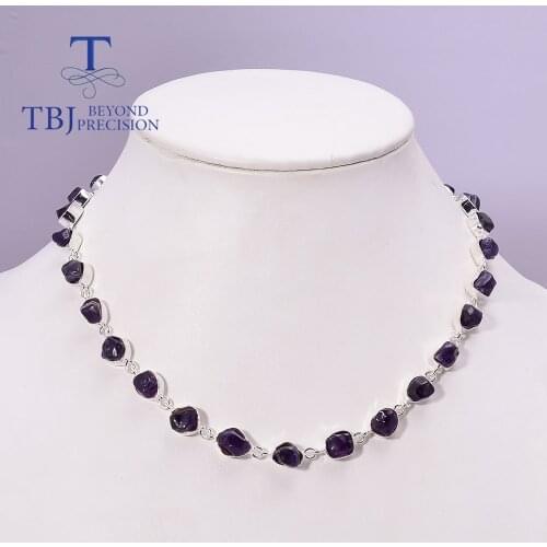 Natural Amethyst gemstone Rough necklace handmade bezel setting gemstone pendant 925 silver unique jewelry for women tbj