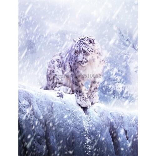 Snow Wolf Printed Water-Soluble Canvas 11CT Cross-Stitch DIY Embroidery Patterns DMC Threads Hobby Handicraft Stamped