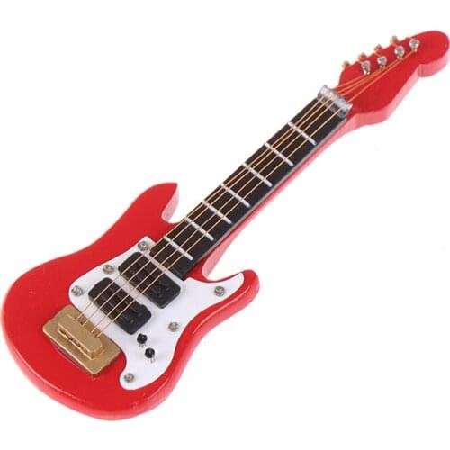 1:12 Dollhouse Miniature Music Electric Guitar for Kids Musical Toy House Decor