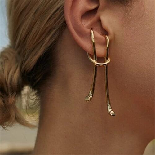 1 Pair Irregular Twisted Personality Ear Bone Clip Buckle Exaggeration Ear Clip Earrings Without Piercing Women Party Jewelry