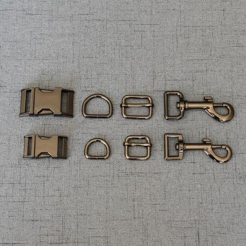 10 Sets 15mm/20mm/25mm Strong Metal Lobster Clasp D Ring Adjuster Belt Straps Release Buckle For Paracord Dog Collar Leash DIY