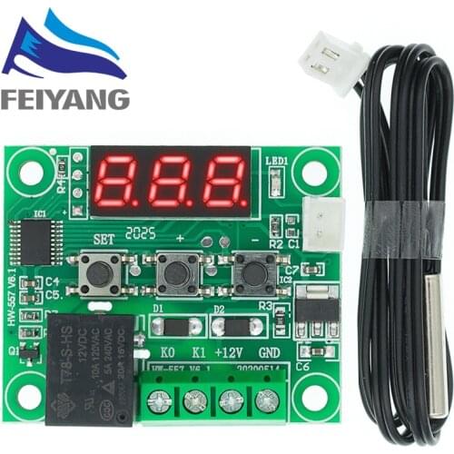 10PCS W1209 DC 12V Red/Blue heat cool temp thermostat temperature control switch temperature controller