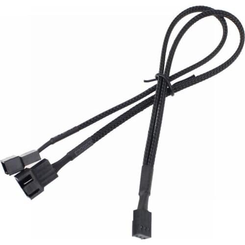 2Pcs 30CM Adapter Cable 3 Pin PWM To Dual PWM Fan Power Sleeved Computer Case Y-Splitter Wholesale