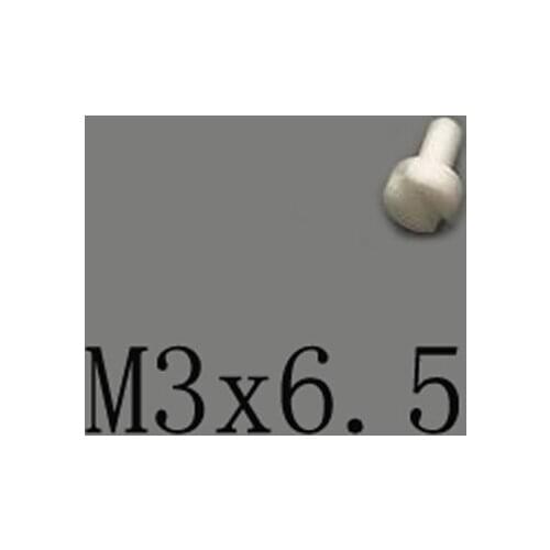 2pcs M3x6.5mm Slotted Round Head Screw Ceramic Insulated Bolt High Temperature Corrosion Resistance Zirconin