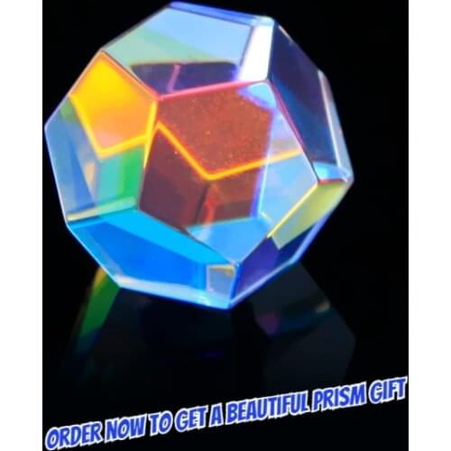 24MM Rainbow Optical Glass Multi-faceted Bright Light Combine Physics Teaching Refracted Light Spectrum Experiment Instrument