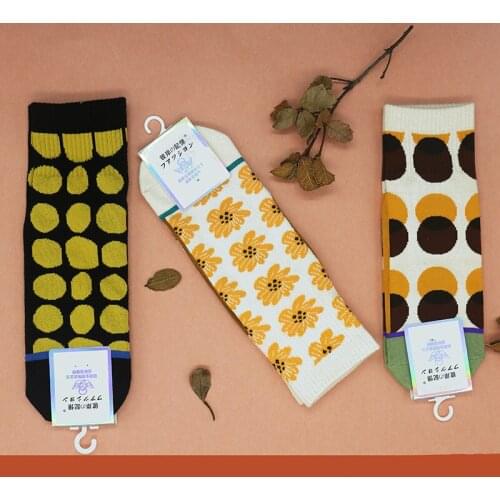 3 Pairs/lot Men Women Socks Polka Dot Jacquard Couples Fashion Socks Floral Cotton Socks For Women