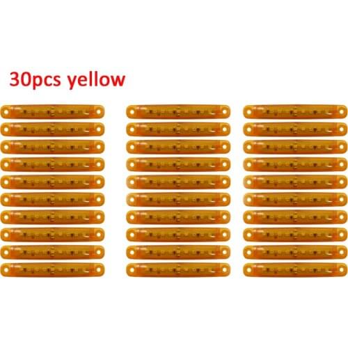 30pcs 24V 9 LED Yellow Truck Trailer Pickup Side Marker Indicators Light