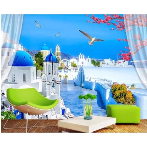 Custom photo 3d room wallpaper Fresh fashion love sea TV background wall home improvement 3d wall murals wallpaper for walls 3 d