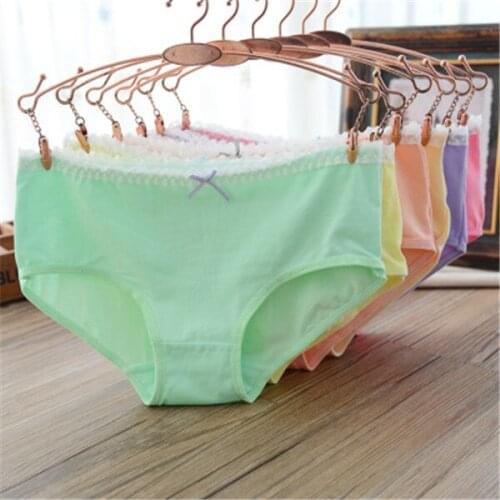 6pcs/lot New Solid Teenage Girls Underwear Cotton Girls' Panties Calcinha Infantil Young Girls Underwear For Kids