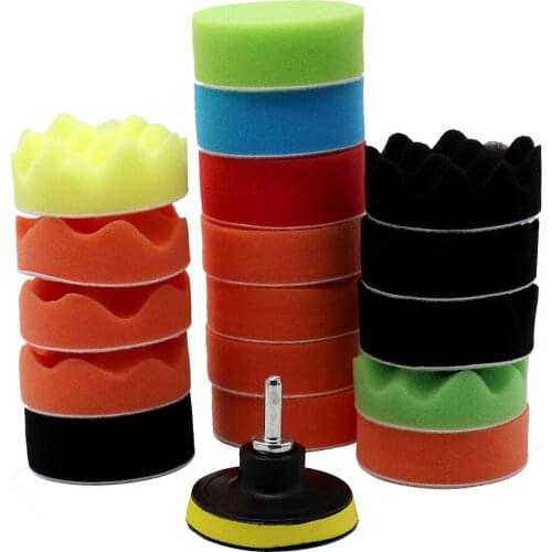 7/19/22Pcs Car Polishing Pads Sponge Buffing Polishing Pad Kit for Car Polisher with Drill Adapter Buffing Car Accessories